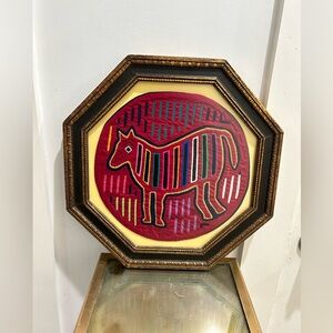 Vintage Kuna Mola Panama Framed Fabric Art